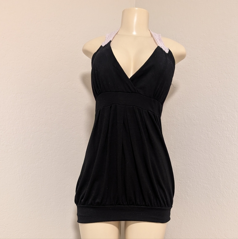 Bebe Jeans Black White Large Mini Dress